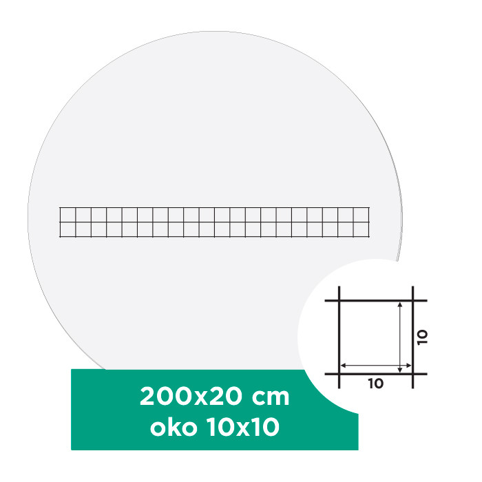 Gabionová síť 200×20 cm, oko 10×10