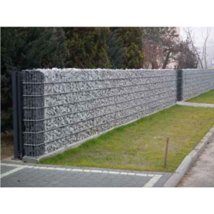 Gabionový plot - v. 0,4 m, d. 2,5 m, š. 20-40 cm, oko 5x20 cm bez sloupku