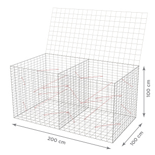 Gabionový koš 200x100x100 cm
