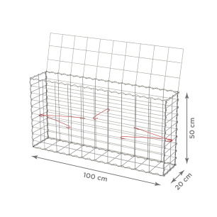 Gabionový koš 100x20x50 cm