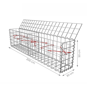 Gabionový koš 200x30x50 cm