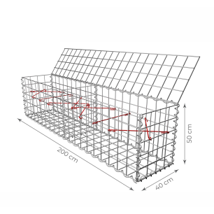 Gabionový koš 200x40x50 cm