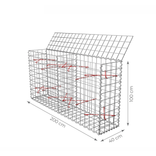 Gabionový koš 200x40x100 cm